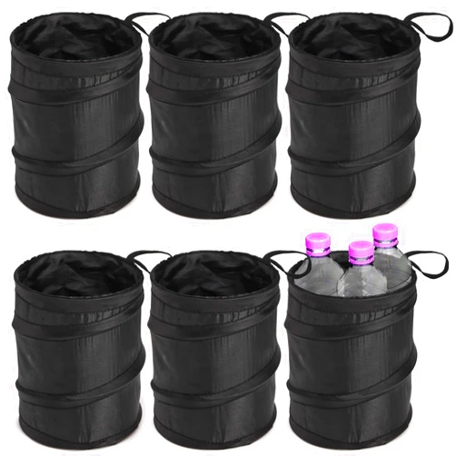 yarlung 6 Pack Car Trash Can, Collapsible Pop-up Car Garbage Can, Waterproof Small Trash Bag Portable Rubbish Bin for Automotive