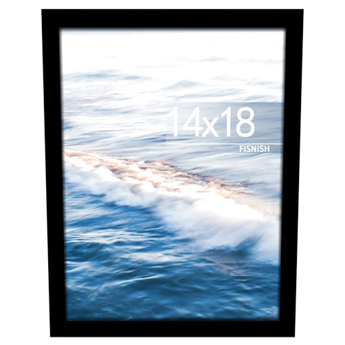 Fisnish 14x18 Picture Frame, Classic Black Poster Frame for Horizontal or Vertical Wall Mounting, 1 Pack