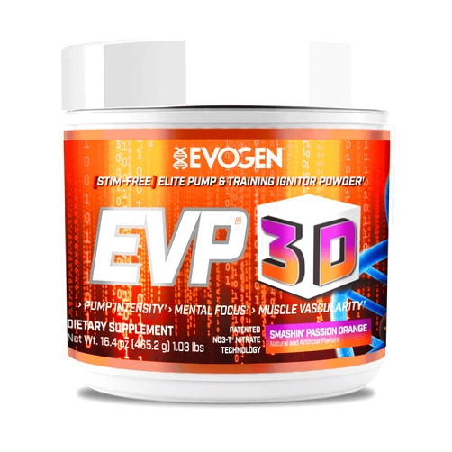 Evogen EVP 3D - Stim Free Pre Workout Powder for Men & Women | Sugar Free Non Stim Preworkout with Beta Alanine and Creatine for Energy & Pump | Orange | 40 Servings
