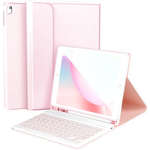 AHYWTAN Keyboard Case for iPad 9/8/7th Gen 10.2’’,Case with Keyboard ipad 10.2 inch,Keyboard for iPad 9th Gen,Detachable Bluetooth Keyboard for iPad 10.2 ,iPad keyboard Case 9th Gen with Pencil Holder,Pink