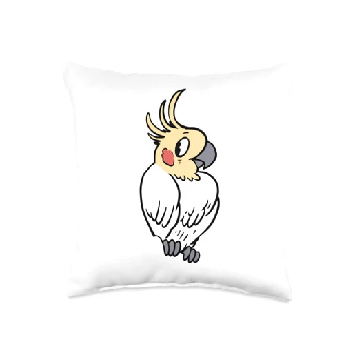Papagei Tierhalter witzige lustige Sprüche Funny Cockatoo Comic Drawing for Men Women Children Throw Pillow, 16x16, Multicolor