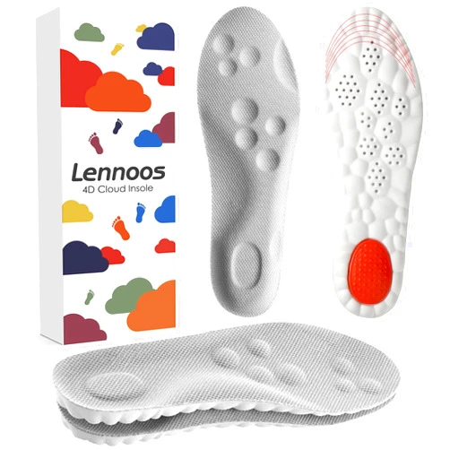 Lennoos 4D Cloud Soles for Women - Memory Foam Cushioning Steppers Insoles with Heel Shock Pad - Trim-to-Fit Arch Support Cloud Insoles for Foot Pain Relief and Fatigue Reduction (US W 6.5-9)