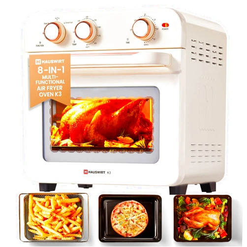 HAUSWIRT Air Fryer Toaster Oven Combo K3, Retro Convection Oven Countertop,19QT 4-slices or 10