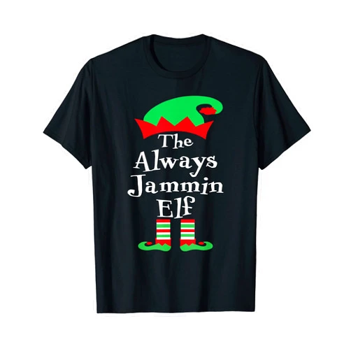 DesignsByKelley Christmas Family Matching Group The Always Jammin Elf Shirt Christmas Group Matching Family T-Shirt