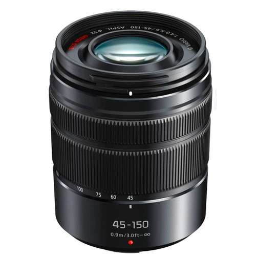 Panasonic LUMIX G VARIO 45-150mm F4.0-5.6 ASPH Mirrorless Camera Lens with Optical Stabilizer, Micro Four Thirds Mount, H-FS45150AK (USA Black)