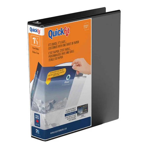 QuickFit View 3-Ring Binder, 1 1/2