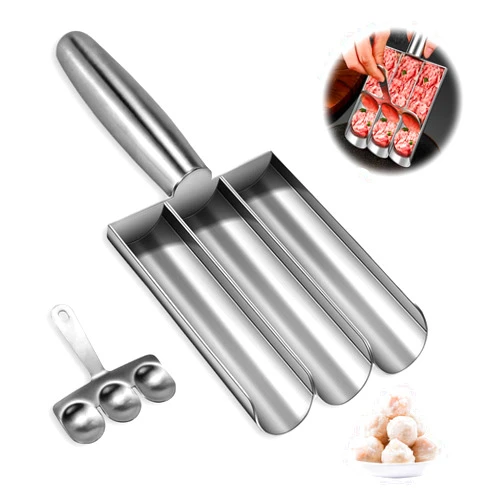 SEILETOO Stainless Steel Meatball Maker, Meatball Scoop Maker, 2024 Creative Meat Baller Scoop Tool, Home Cooking Tools, Portable Meatball Molds for Quick Meatball Biscuit Dough Making