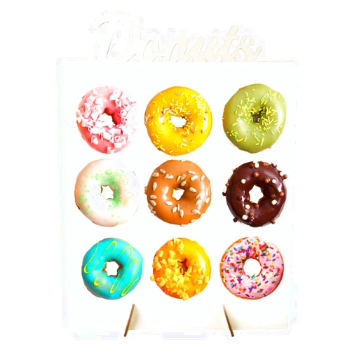 Qiekenao Birthday Display Stand, Wooden Donut Donut Display Stand Donut Decoration Wedding Supplies Ornaments