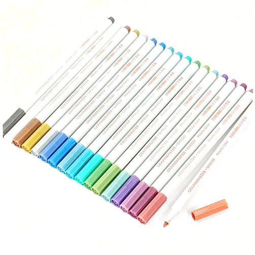 Alitaver NewtonTech Metallic Marker Pens 18 Assorted Colors, scatch pens, coloful marking pens for Black or dark paper marking, painting, graffiti, GM3020