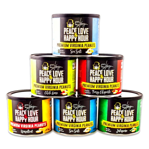 Peace Love & Happy Hour Premium Virginia Peanuts Peanuts 6-Pack Sampler (10 oz Cans)