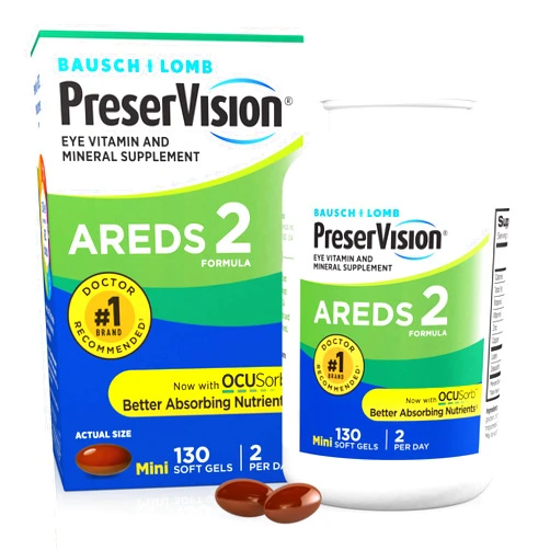 PreserVision AREDS 2 Eye Vitamin & Mineral Supplement, Contains Lutein, Vitamin C, Zeaxanthin, Zinc & Vitamin E, 130 Softgels (Packaging May Vary) 130 Count (Pack of 1)