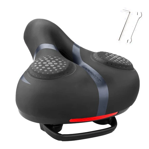 ROCKBROS Bike Seat for Men Women Comfort Wide Gel Bike Seat Replacement,Breathable Waterproof Padded Bicycle Saddle, Compatible with Cruiser/Mountain/Fat Bikes