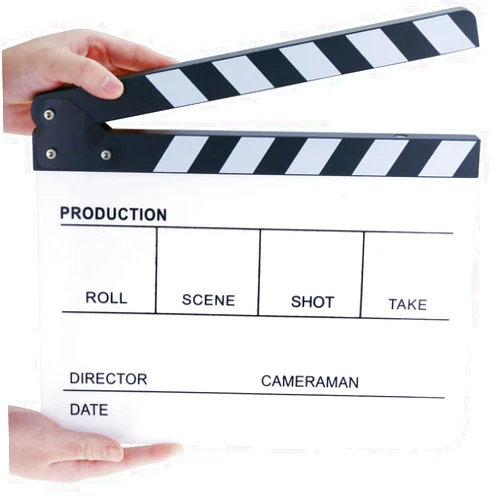 Hilitchi Acrylic Clapper Board Wooden Film Movie Clapboard Cut Action Scene Clapper Board Plastic Slate 25x30cm/10x12