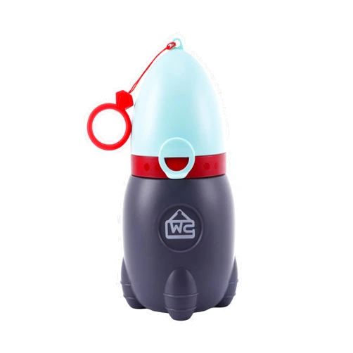 DIJIAMEIYA Travel Urinal for Kids,Rocket Toys Portable Emergency Urinal for Toddler,Light and Easy to Carry,Suitable for Car,Travel,Camping and Children's Urinal Potty Training(Quiet Blue)
