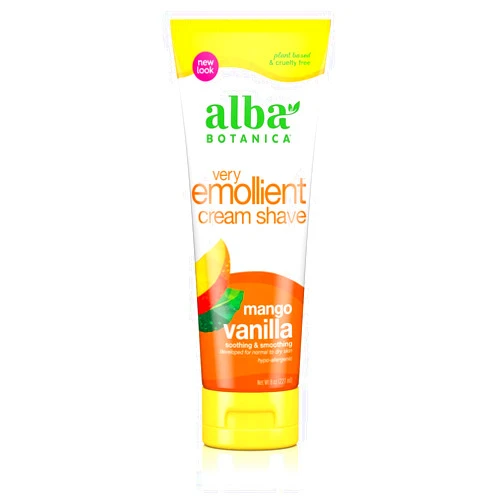 Alba Botanica Very Emollient Cream Shave, Mango Vanilla, 8 Oz