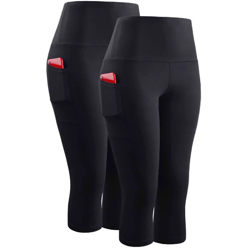 NELEUS Women's Yoga Running Capris Tummy Control High Waist Workout Pants