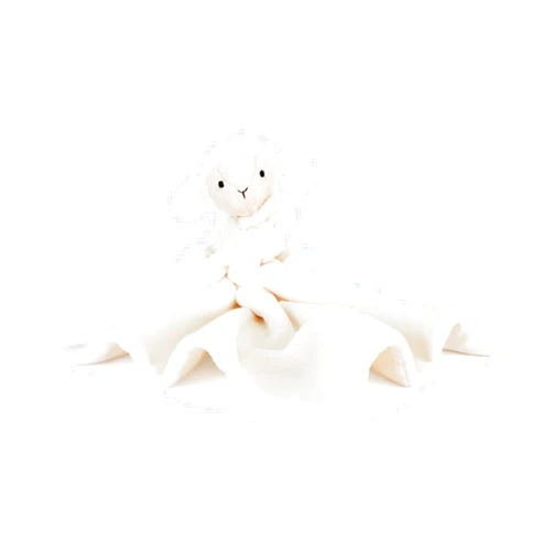 Jellycat Bashful Lamb Soother, 13.5 inches - Security Blanket & Lovey for Babies - Baby Gift