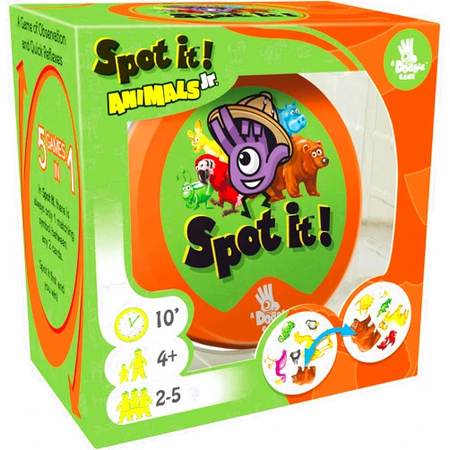 Zygomatic Spot It! Junior Animals Card Game | Game For Kids | Preschool Age 4+ | 2 to 5 Players | Average Playtime 10 minutes | Made by Zygomatic