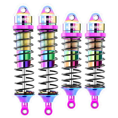 GLOBACT RC Oil Shocks Absorber Colorful RC Shock Absorber Damper Set for Traxxas Slash 2WD/4x4 Stampede Rustler Bandit Hoss F-150 1/10 RC Upgrade Parts Replace 5862 (4PCS)