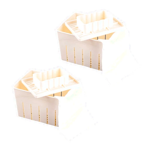 Mangocore Tofu Press, Plastic DIY Self-Made Tofu Machine Die Set, Tofu Making Tools, Rectangular Home Self-Made Tofu Tool Box, Kitchen Tools Tofu Mold (2pcs)