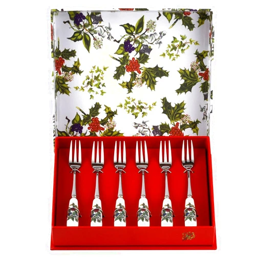 Portmeirion The Holly and The Ivy Pastry Forks, Set of 6