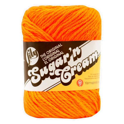 Lily New in 2017 Lily Sugar 'n Cream Solids 100% Cotton Yarn ~ 2.5 oz. Skeins (Hot Orange #1628)