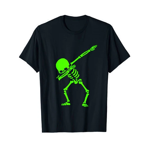 SpookyWear Halloween Apparel Dabbing Skeleton Green Dab Dance Funny Halloween T-Shirt