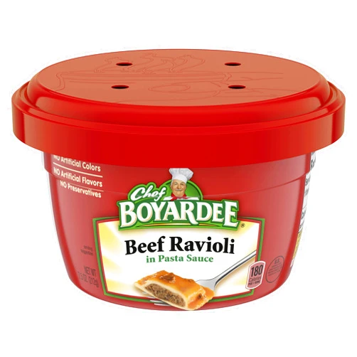 Chef Boyardee Beef Ravioli in Pasta Sauce, Microwave Food, 7.5 OZ Microwaveable Bowl (12 Bowls)