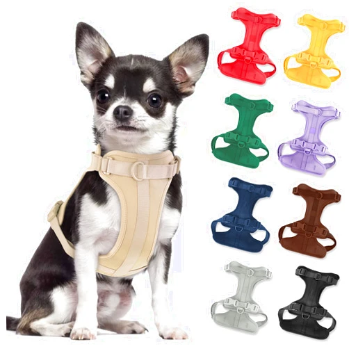 Wisedog No Pull Lightweight Dog Harness: Adjustable Durable Breathable Mesh Pet Vest Harness with Soft & Comfortable Cushion, for Small Medium Large Dogs (XS, Sand Color)