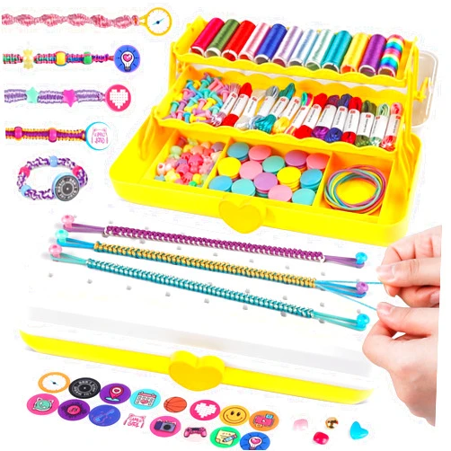 TingingYuli Friendship Bracelet Making Kit for Girls 8-12, DIY String Bracelet Maker with 3-Layer Storage Box, Arts and Crafts for Kids Ages 6-12, Easter Christmas Birthday Gift Set