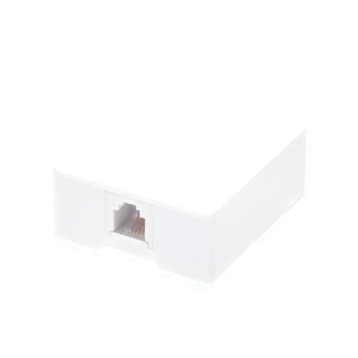 C&E RJ11 Modular Telephone Single Port Surface Mount Box Jack White