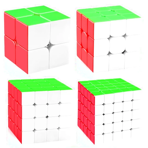 D-FantiX Speed Cube Set, Meilong MF2S 2x2 MF3S 3x3 MF4S 4x4 MF5S 5x5 Stickerless Speed Cubes Bundle with Gift Box