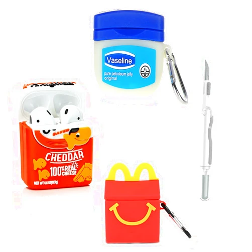 XMBYGY (3Pack) Case for AirPods 2nd/1st Generation with Cleaning kit, XMBYGY Cute Skin Design Silicone Cartoon Charging Case Protective Covers with Keychain for AirPods 1/2 Earbuds (G+F+M)