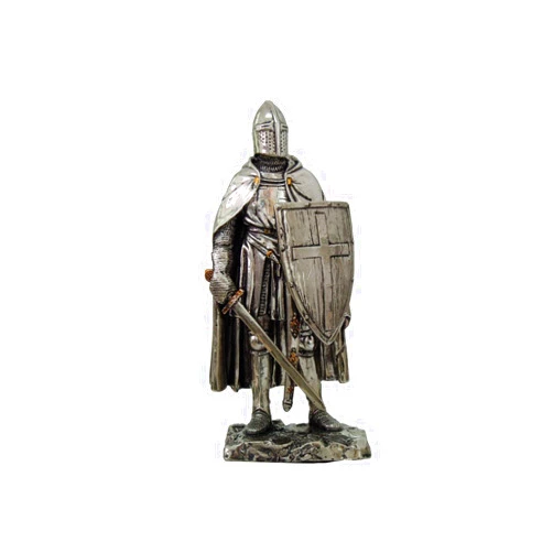 Pacific Giftware Crusader Knight Statue Silver Finishing Cold Cast Resin Statue 7