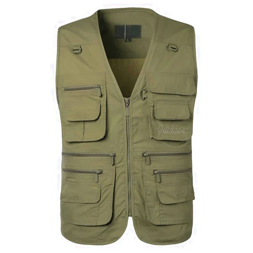 PASOK Men's Work Fishing Vests Lightweight Safari Travel Hunting Waistcoat With Multi-Pockets