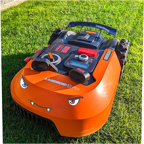 IKSAMY Lawn Mower Decoration, Worx Tuning - Sticker Lawn Mower I Lawn Mower Spoiler I Rear Fin for Ecovacs Goat G1, Segway Navimow, Worx M500 Plus, Gardena, etc. Lawn Mower Accessories