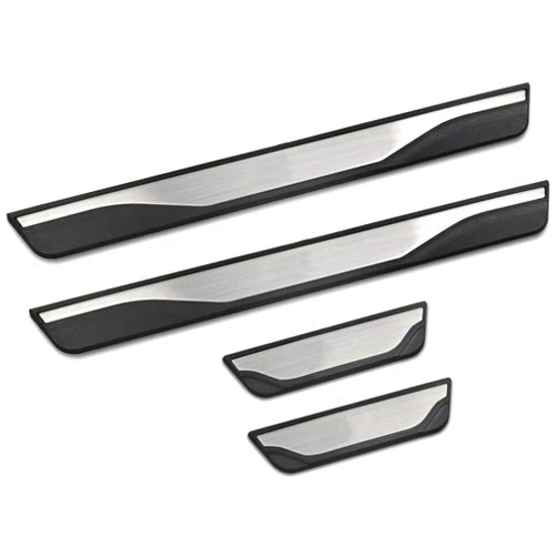 HDFREBC 4Pcs Car Stainless Steel Door Sill Kick Plates, for Lincoln Mark LT Nautilus Navigator, Scuff Guard Threshold Plate Sticker, Outer Door Sill Welcome Pedal,C