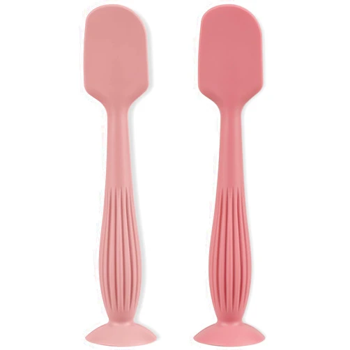 Mintlyfe Diaper Cream Applicator Set - Soft Silicone Baby Butt Brush with Suction Base, Baby Butt Spatula, Full Size - Newborn Baby Essentials (2Packs-Blush/Mauve)