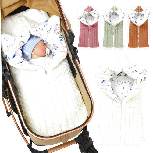 Winmany Colorful Newborn Baby Swaddle Blanket Wrap,Infant Toddler Thick Knit Soft Warm Fleece Receiving Blanket Swaddle Sleeping Bag Sack Stroller Wrap for 0-12 Month Baby (New Beige)