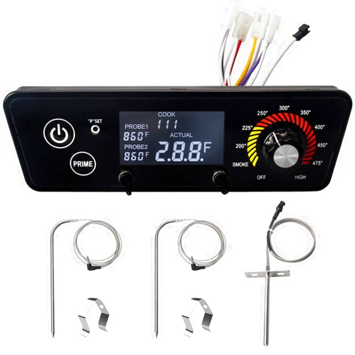 Village Smoker LCD Digital Thermostat Kit Replacement for Pit Boss Grills P7-340/700/1000 Compatible with Pit Boss Classic Austin XL Tailgater Control Board with 2*Meat Probes, RTD Temperature Probe