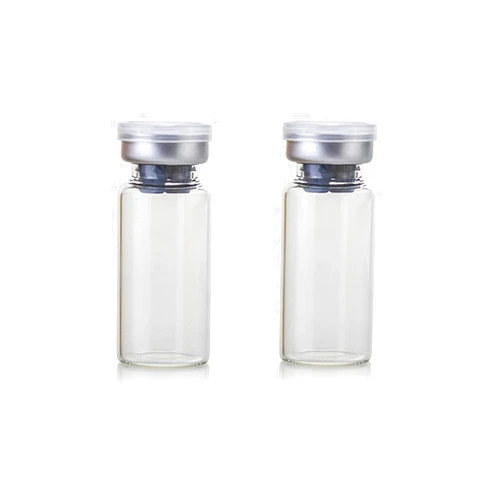 GISUREM 10ml Glass Bottle,Sterile Transparent Vial,Seals Empty Vials, Lab Sample Vial, Empty Vials with Self Healing Injection Port,with Flip Off Aluminum Cap (Transparent Borosilicate Glass A)