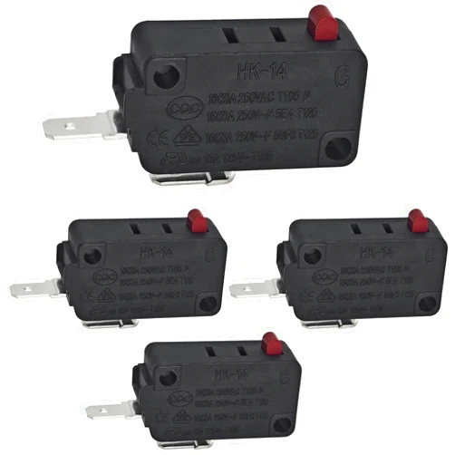 Pecafeitas HK-14 NO Micro Switch (Pack of 4) - 20A 250VAC SPST Normally Open Pin Plunger Switch - Compatible with Honeywell V7-1S37D13 - Door Safety & Limit Control