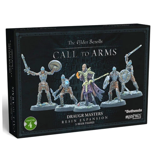Modiphius: The Elder Scrolls: Call to Arms: Draugr Masters - 5 Figure Resin Expansion, Chapter 4, Unpainted, 32mm Miniatures with Scenic Bases, RPG