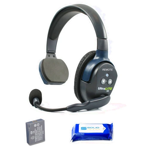 Solid Signal Eartec ULSR Ultralite HD Single Ear Add-On or Replacement Remote Headset, HD Version Only, Full Duplex Wireless Communication, Includes Rechargeable Battery and SolidSignal Cleaning Wipes