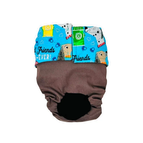 Barkertime Best Friend Fur-Ever Dog Diaper, S, Without Tail Hole - Made in USA