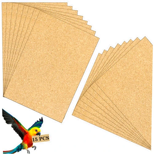 Clyairmao Gravel Paper for Bird Cage,Birdcage Liner Papers Cuttable Gravel Liner Sea Sand Paper Pet Animal Cages Cushion Great for Hard-Billed Birds Parrot | Clean Safe & Aids in Digestion (15 PCS - 17