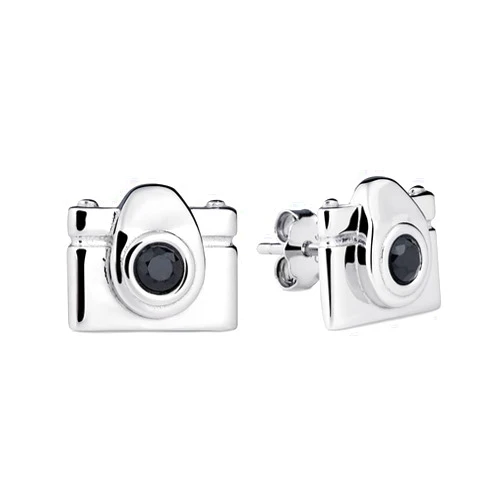 Wilhelmina Collective Camera Charm Earrings - Sterling Silver Photographer Jewelry Studs