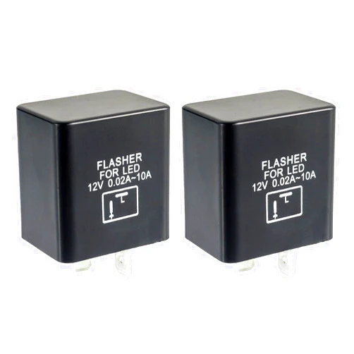 EPLZON CF12 12V 0.02A-10A 2-Pin Automatic Electronic LED Flasher Relay Fix for Motorcycle Turn Signal Light Bulbs Fast Hyper Flash 2Pack