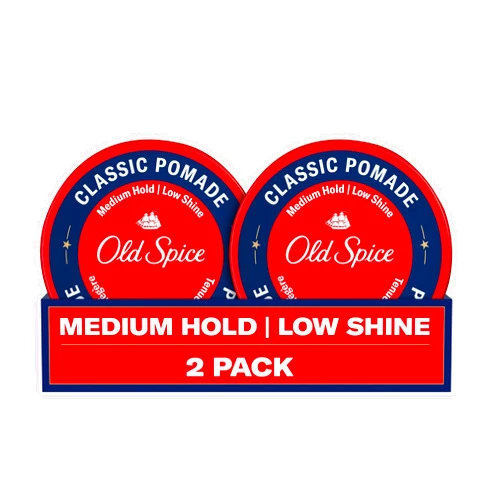Old Spice Classic Pomade for Men, Medium Hold, Low Shine, Men's Hair Styling, 2.22 Oz Each, Twin Pack