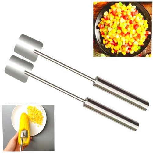 TUYUFC Corn Shovel Stainless Steel Corn Planer Corn Peeling Convenient Tool Threshing Separation Corn Planer Home Kitchen Threshing Device (2pcs)